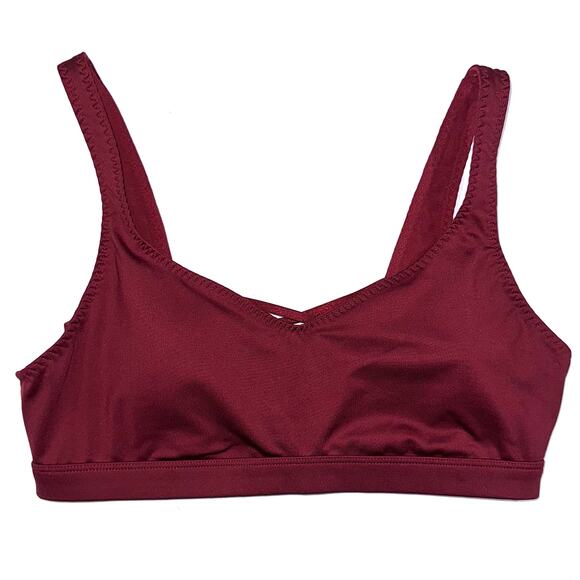 Victorias Secret Sport VSX Strappy Back Kir Merlot Red Sports Bra Size M - Picture 3 of 9